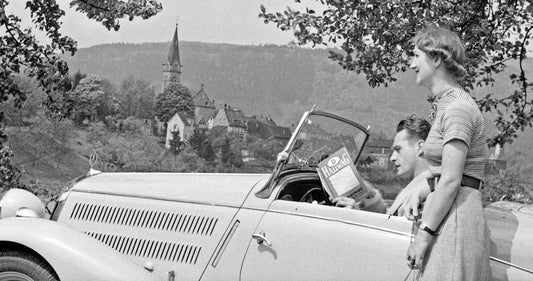 To Neckargemuend Mercedes Benz Car Near Heidelberg, Germany 1936, Printed 2021