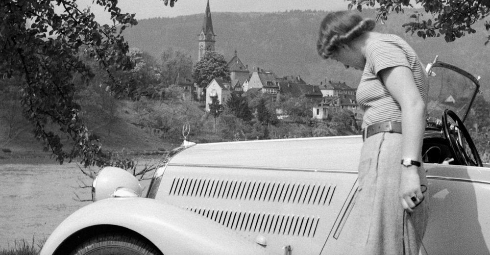 To Neckargemuend Mercedes Benz Car Near Heidelberg, Germany 1936, Printed 2021