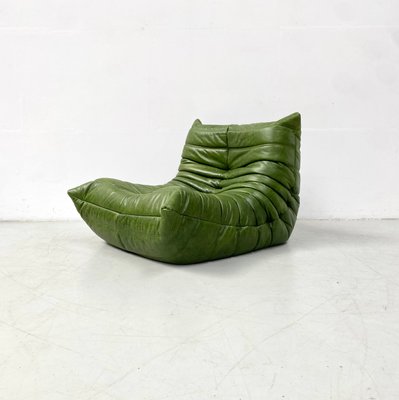 Togo Lounge Chair in Forest Green Leather by Michel Ducaroy for Ligne Roset-XLZ-2032473