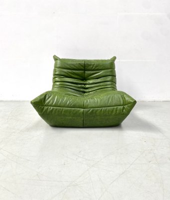 Togo Lounge Chair in Forest Green Leather by Michel Ducaroy for Ligne Roset-XLZ-2032473