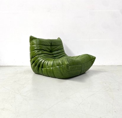 Togo Lounge Chair in Forest Green Leather by Michel Ducaroy for Ligne Roset-XLZ-2032473