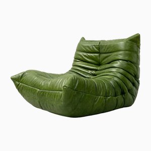 Togo Lounge Chair in Forest Green Leather by Michel Ducaroy for Ligne Roset-XLZ-2032473