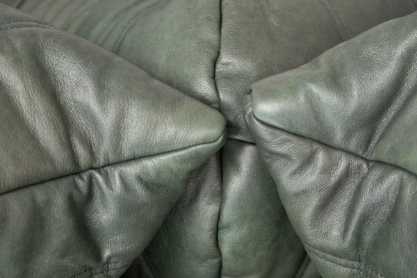 Togo Set in Green Dark Leather by Michel Ducaroy for Ligne Roset, Set of 5-RKX-2035647