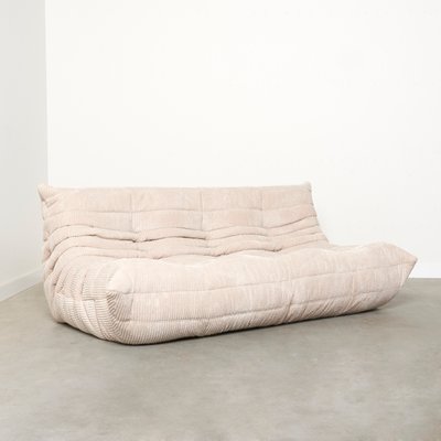 Togo Three-Seater Sofa in Corduroy by Michel Ducaroy for Ligne Roset, 2010s-NDL-2016396