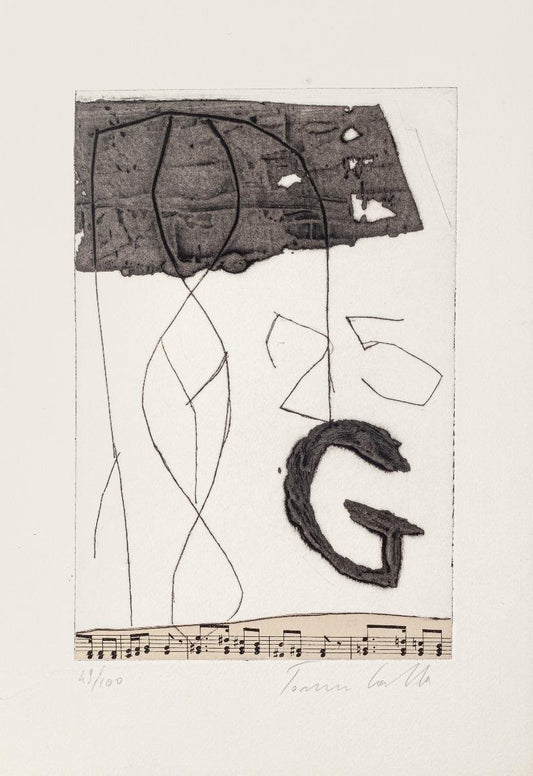 Tommaso Cascella, Musical Notes, 20th Century, Original Etching