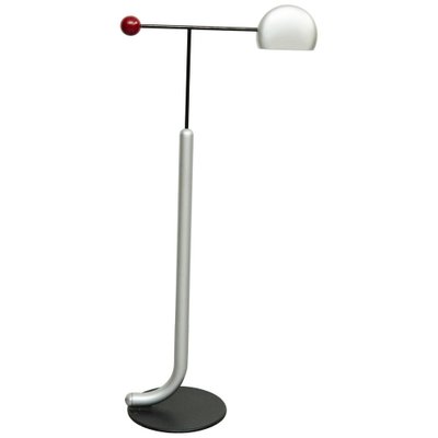 Tomo Floor Lamp Black, Silver & Red by Toshiyuki Kita for Bilumen, 1980s-WM-1232982