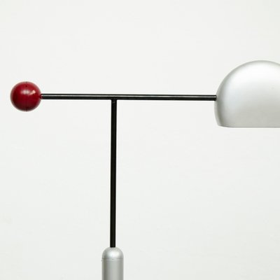 Tomo Floor Lamp Black, Silver & Red by Toshiyuki Kita for Bilumen, 1980s-WM-1232982