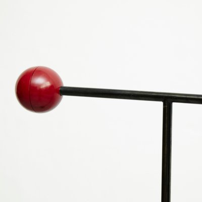 Tomo Floor Lamp Black, Silver & Red by Toshiyuki Kita for Bilumen, 1980s-WM-1232982