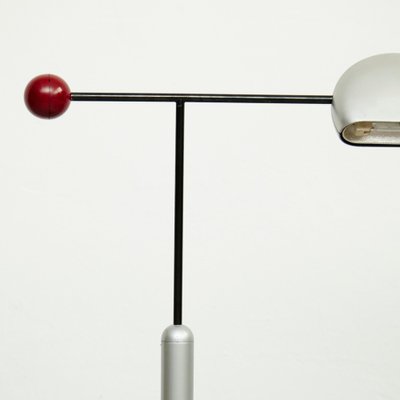 Tomo Floor Lamp Black, Silver & Red by Toshiyuki Kita for Bilumen, 1980s-WM-1232982