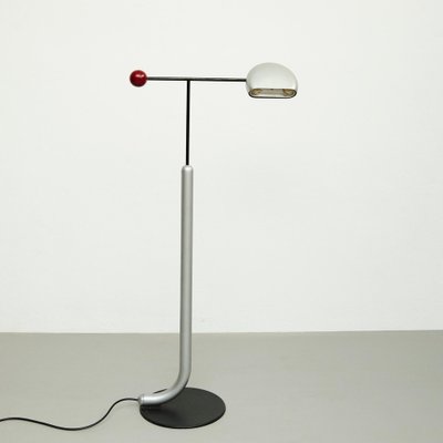 Tomo Floor Lamp Black, Silver & Red by Toshiyuki Kita for Bilumen, 1980s-WM-1232982