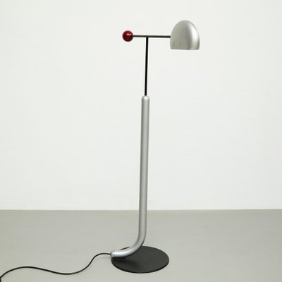 Tomo Floor Lamp Black, Silver & Red by Toshiyuki Kita for Bilumen, 1980s-WM-1232982