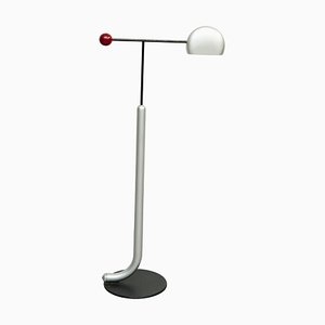 Tomo Floor Lamp Black, Silver & Red by Toshiyuki Kita for Bilumen, 1980s-WM-1232982