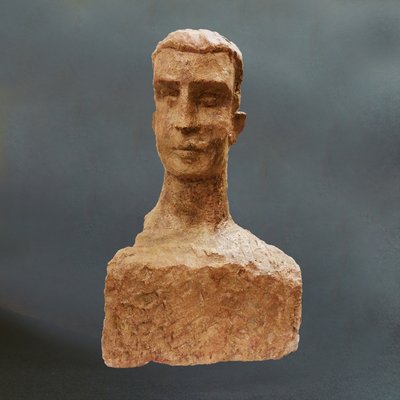 Toni Boni, Virile Bust, 1957, Terracotta Sculpture-TIT-786983