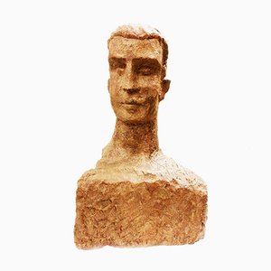 Toni Boni, Virile Bust, 1957, Terracotta Sculpture-TIT-786983