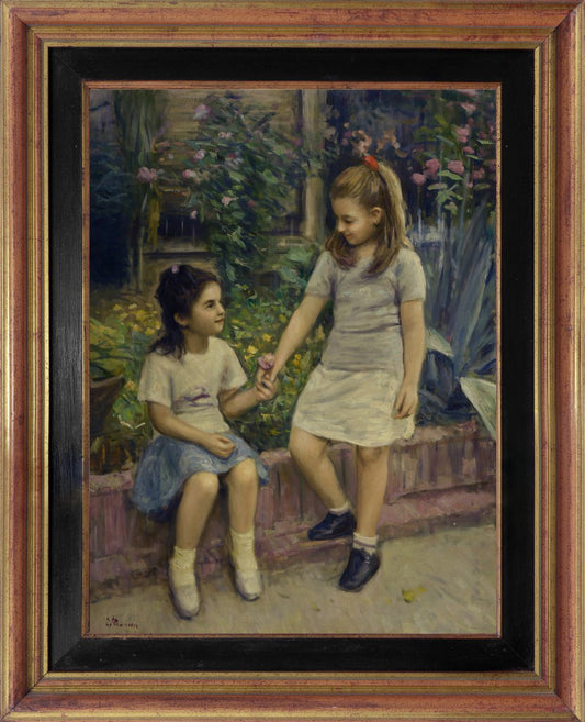 Tonino Manna, Scene, Oil on Canvas, Italy, Framed