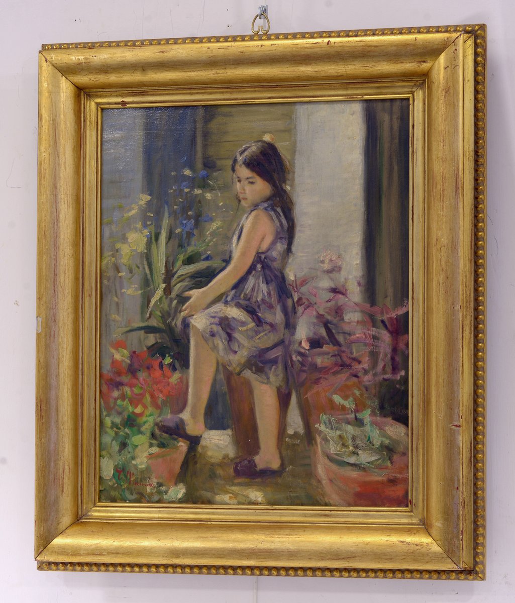 Tonino Manna, Scene, Oil on Canvas, Italy, Framed