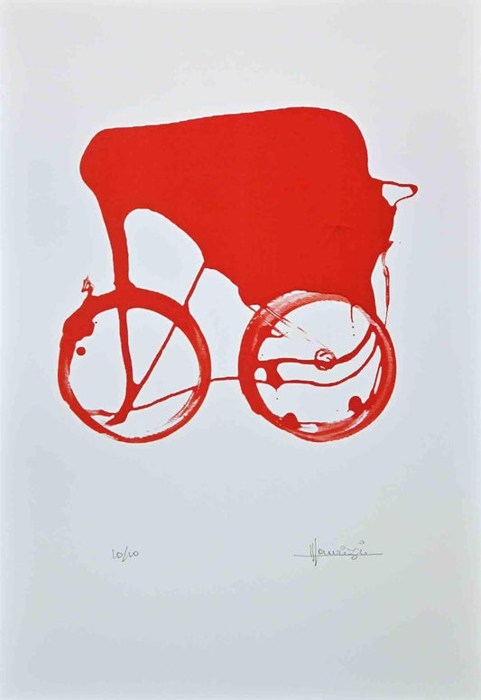 Tonino Maurizi, Red Chariot, Original Silkscreen, 1970s