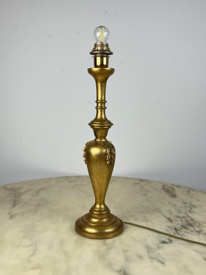 Torch Table Lamp in Gilt Beech, Italy, 1980s-YST-1740654