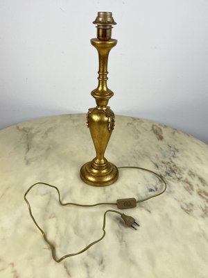 Torch Table Lamp in Gilt Beech, Italy, 1980s-YST-1740654