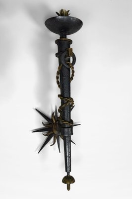 Torchiere Sconces in Wrought Iron by Gilbert Poillerat, France, 1930s, Set of 2-XNH-1816664