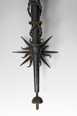 Torchiere Sconces in Wrought Iron by Gilbert Poillerat, France, 1930s, Set of 2-XNH-1816664