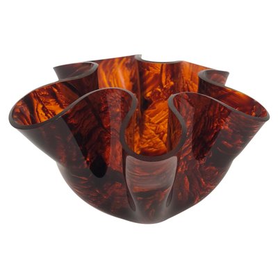 Tortoiseshell Acrylic Handkerchief Centerpiece Vase, Italy, 1970s-LYQ-1171723