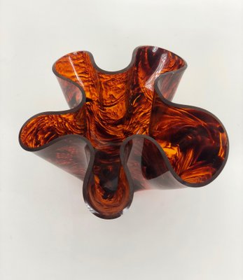 Tortoiseshell Acrylic Handkerchief Centerpiece Vase, Italy, 1970s-LYQ-1171723