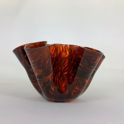 Tortoiseshell Acrylic Handkerchief Centerpiece Vase, Italy, 1970s-LYQ-1171723