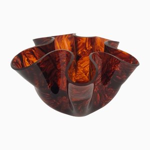 Tortoiseshell Acrylic Handkerchief Centerpiece Vase, Italy, 1970s-LYQ-1171723