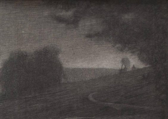 Towards the Peace - Original Charcoal Drawing by Carlo Fornara - 1904 1904-ZCI-756190