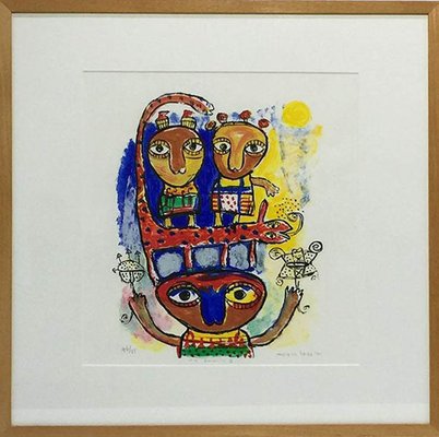 Toyin Loye, My Family I, 2001, Silkscreen, Framed-UCH-1224564