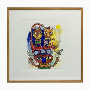 Toyin Loye, My Family I, 2001, Silkscreen, Framed-UCH-1224564