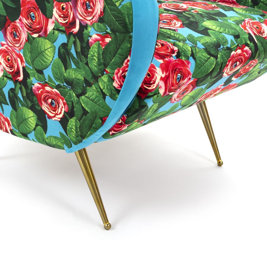 Fully Upholstered Fabric Armchair Roses by Seletti