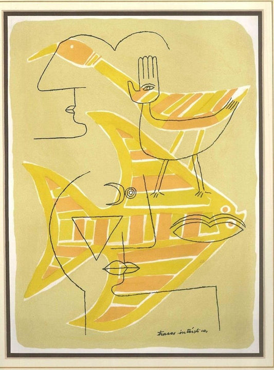 Traces Interstices - Original Lithograph by Victor Brauner - 1963 1963