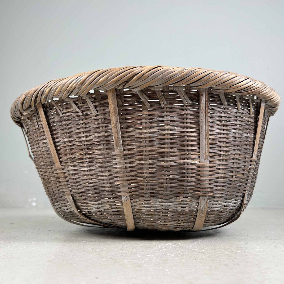 Traditional Bamboo Harvest Basket, Japan, 1940s