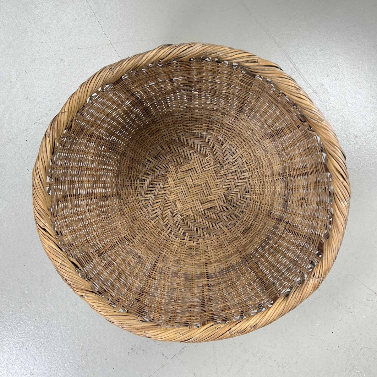 Traditional Bamboo Harvest Basket, Japan, 1940s