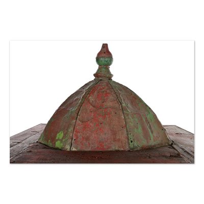 Traditional Indian Red Patina Wooden Showcase-NQ-1270302