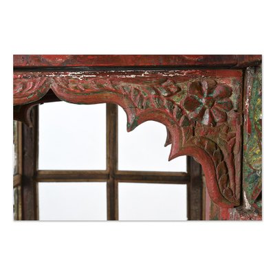 Traditional Indian Red Patina Wooden Showcase