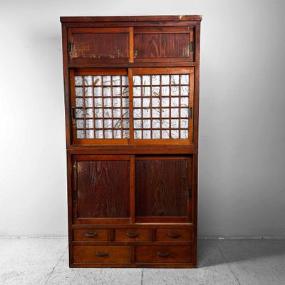 Traditional Japanese Tansu Storage Cabinet, 1920s, Set of 2-DWL-1807096