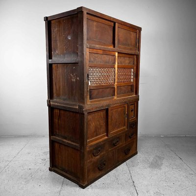 Traditional Japanese Tansu Storage Cabinet, 1920s, Set of 2-DWL-1807073