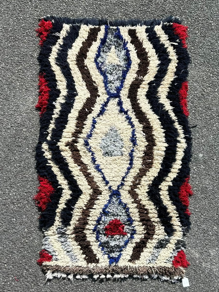 Traditional Moroccan Berber Azilal Wool Rug, 1990s