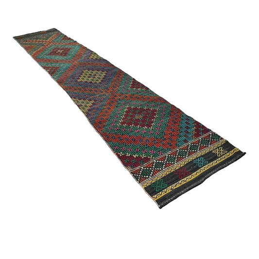 Traditional Turkish Kilim Runner Rug, 1930s