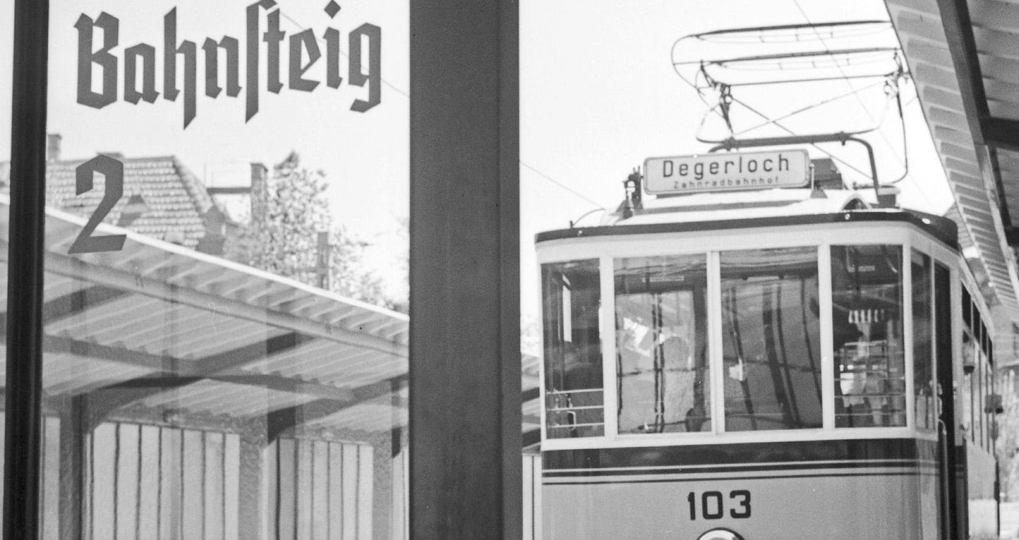 Train to Degerloch Waiting at Platform, Stuttgart Germany, 1935