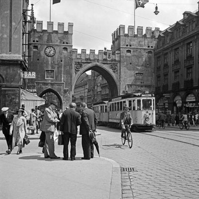 Tram at Karlstor Gate Inner City Munich, Germany, 1937-DYV-988726