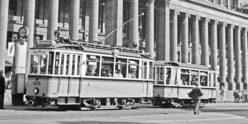 Tram Line No.2 Front of Koenigsbau Palace, Stuttgart Germany, 1935-DYV-988160