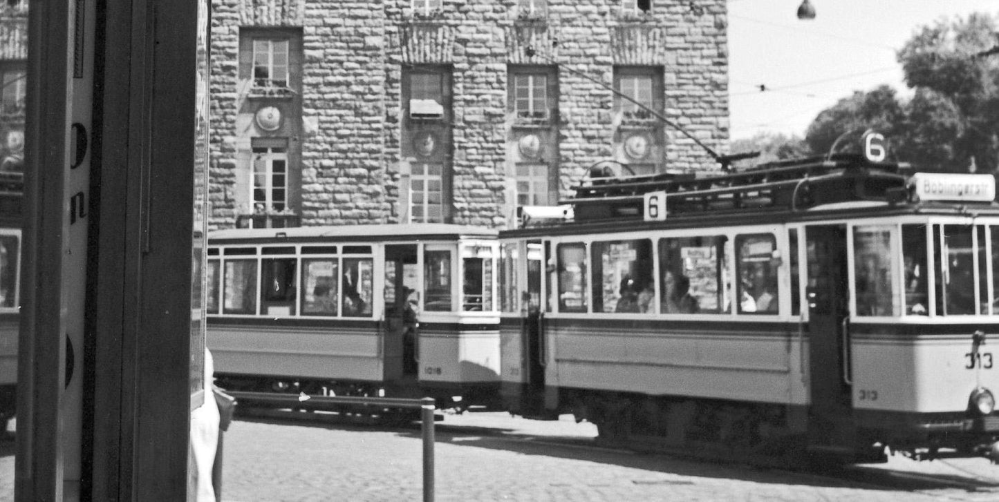 Tram Line No. 2 Reflecting Main Station, Stuttgart Germany, 1935