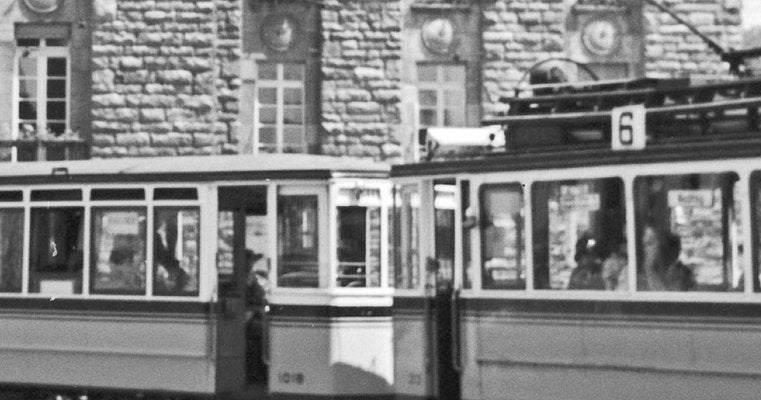 Tram Line No. 2 Reflecting Main Station, Stuttgart Germany, 1935-DYV-988153