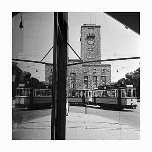 Tram Line No. 2 Reflecting Main Station, Stuttgart Germany, 1935-DYV-988153