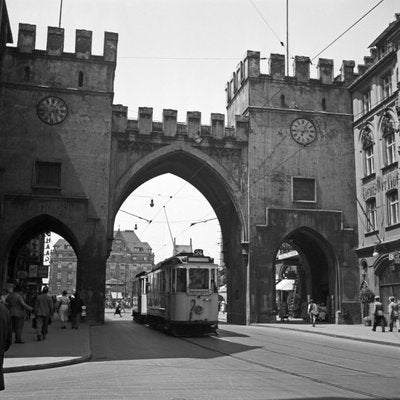 Tram Line No 24 to Rammersdorf at Karlstor, Munich Germany, 1937-DYV-988713