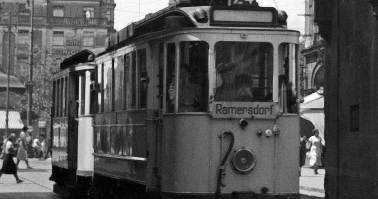 Tram Line No 24 to Rammersdorf at Karlstor, Munich Germany, 1937-DYV-988713